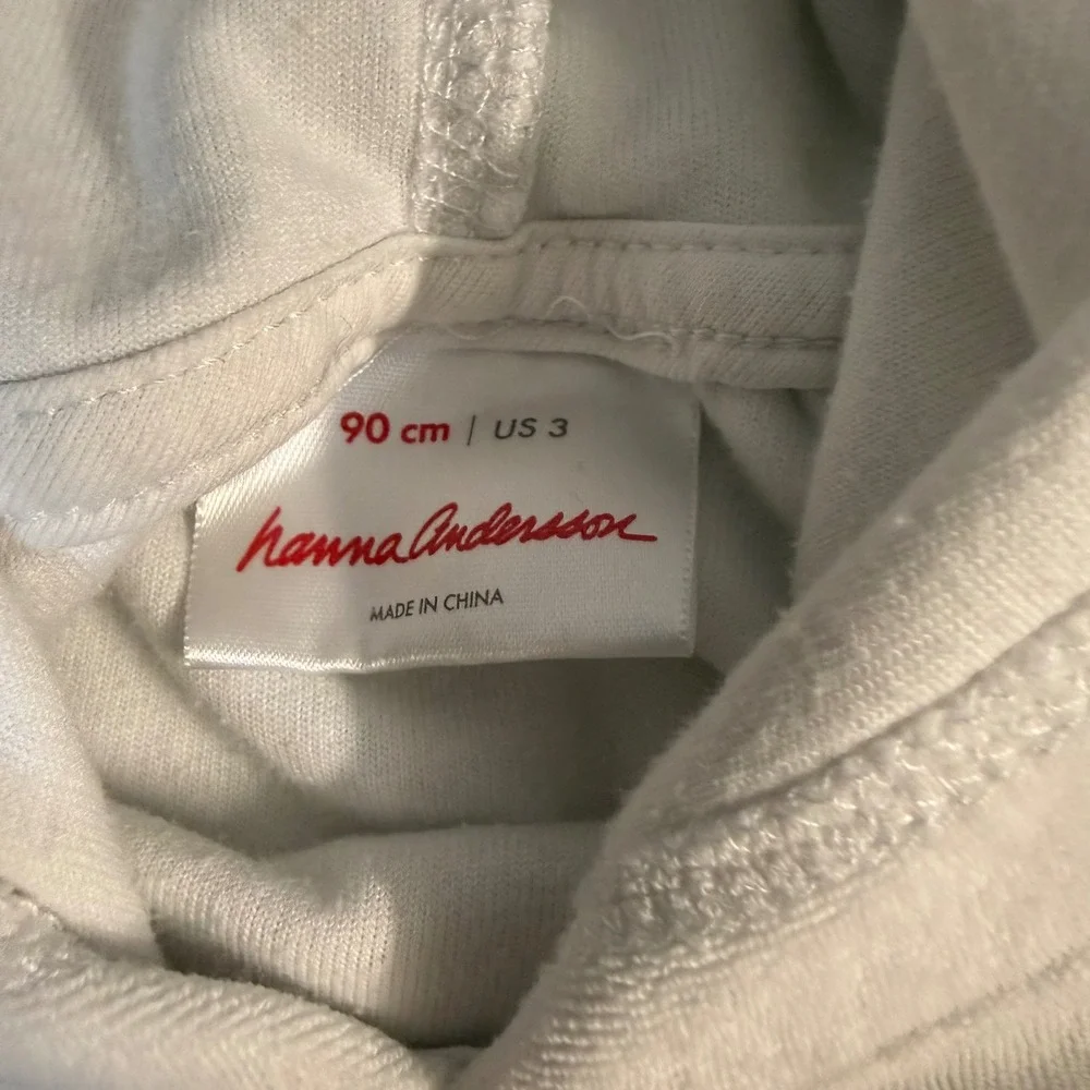 Hanna Andersson White Terry Cloth Pocho Towel Hoodie Cover Up Dress Girl 3T Swim